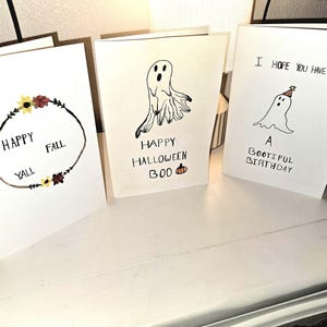 vierge halloween-boo basket- carte d'anniversaire.