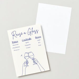 Menú de barra de bodas: plantilla personalizable