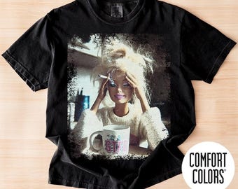 Comfort Colors Funny Distressed Doll Face Meme Shirt, Sarcastic Doll Face Shirt,Viral Internet Shirt,Cringy Shirt,Unhinged Innapropriate Tee