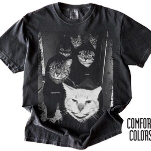 Comfort Colors Funny Gangster Cat Shirt, Meme Cats Graphic Tee, Vintage Cat Lover Shirt, Funny Cat Meme Tee, Edgy Cat Shirt, Cat Dad Gift image 3