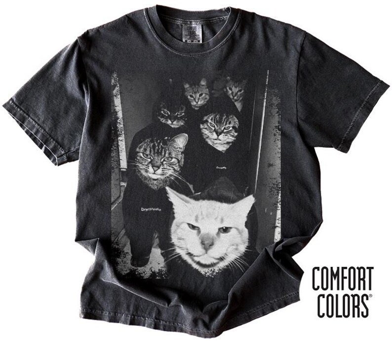 Comfort Colors Funny Gangster Cat Shirt, Meme Cats Graphic Tee, Vintage Cat Lover Shirt, Funny Cat Meme Tee, Edgy Cat Shirt, Cat Dad Gift image 3