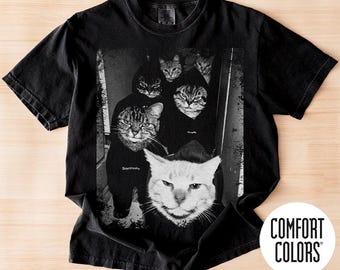 Comfort Colors Funny Gangster Cat Shirt, Meme Cats Graphic Tee, Vintage Cat Lover Shirt, Funny Cat Meme Tee, Edgy Cat Shirt, Cat Dad Gift