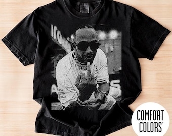 Comfort Colors Lewis Hamilton Shirt, Vintage Shirt, Lewis Hamilton Shirt, Lewis Hamilton Middle Finger Tee, Funny Lewis Hamilton Gift Tshirt