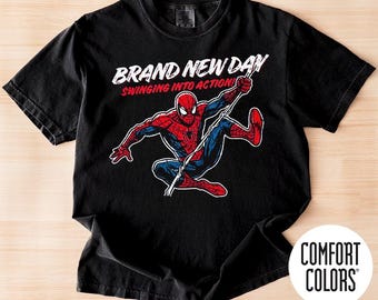 Comfort Colors Spider Man Brand New Day Shirt, Comic Cover Shirt, Marvel Superhero Comic Book Top, Spiderman Brand New Day Graphic Tee
