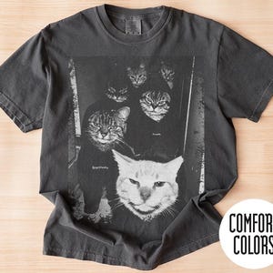Comfort Colors Funny Gangster Cat Shirt, Meme Cats Graphic Tee, Vintage Cat Lover Shirt, Funny Cat Meme Tee, Edgy Cat Shirt, Cat Dad Gift image 2