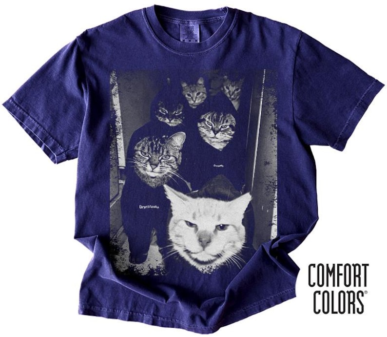 Comfort Colors Funny Gangster Cat Shirt, Meme Cats Graphic Tee, Vintage Cat Lover Shirt, Funny Cat Meme Tee, Edgy Cat Shirt, Cat Dad Gift image 4