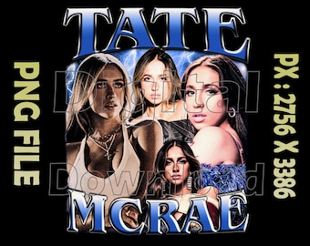 Tate Mcrae TShirt Design, PNG Instant Download, Ready To Print DTG