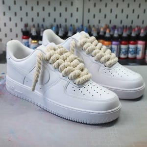 Nike Air Force 1 ホワイト ロープカスタム NIKE AIR FORCE1 ロープカスタムスニーカー - メルカリ