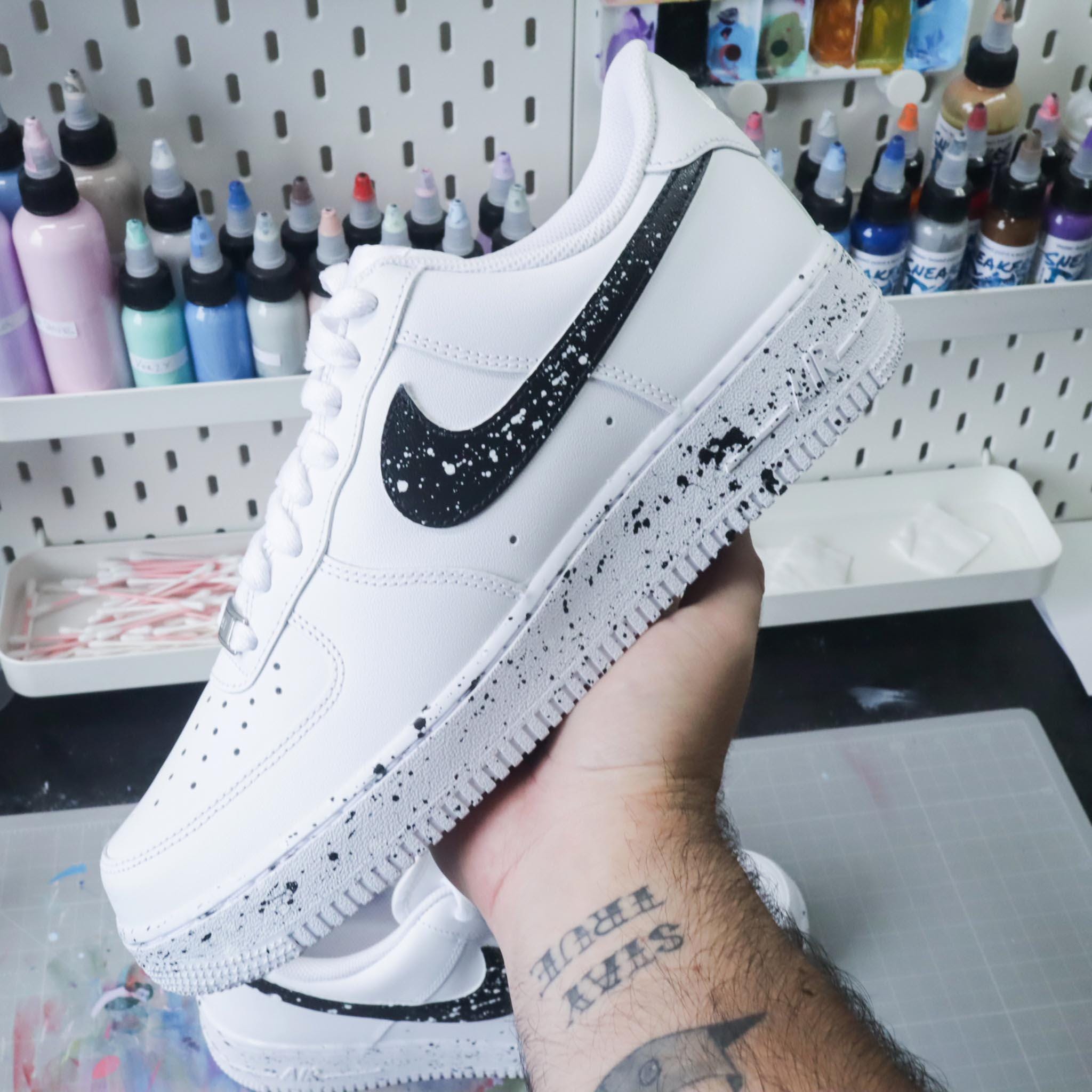 air force 1 low paint splatter white