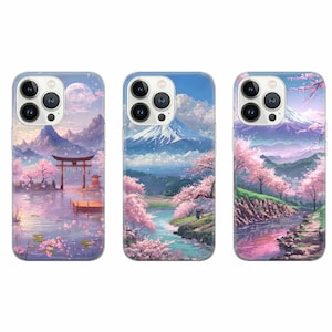 Cherry Blossom Phone Case: Japanese Landscape Art