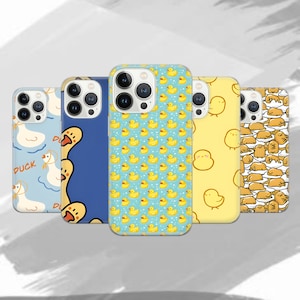 Cute Duck Phone Case Bathing Duck Cover for iPhone 16 Pro, 15, 14, 13, 12, 11, Google Pixel 9, 8, 7A, 6A, Samsung Galaxy Ultra