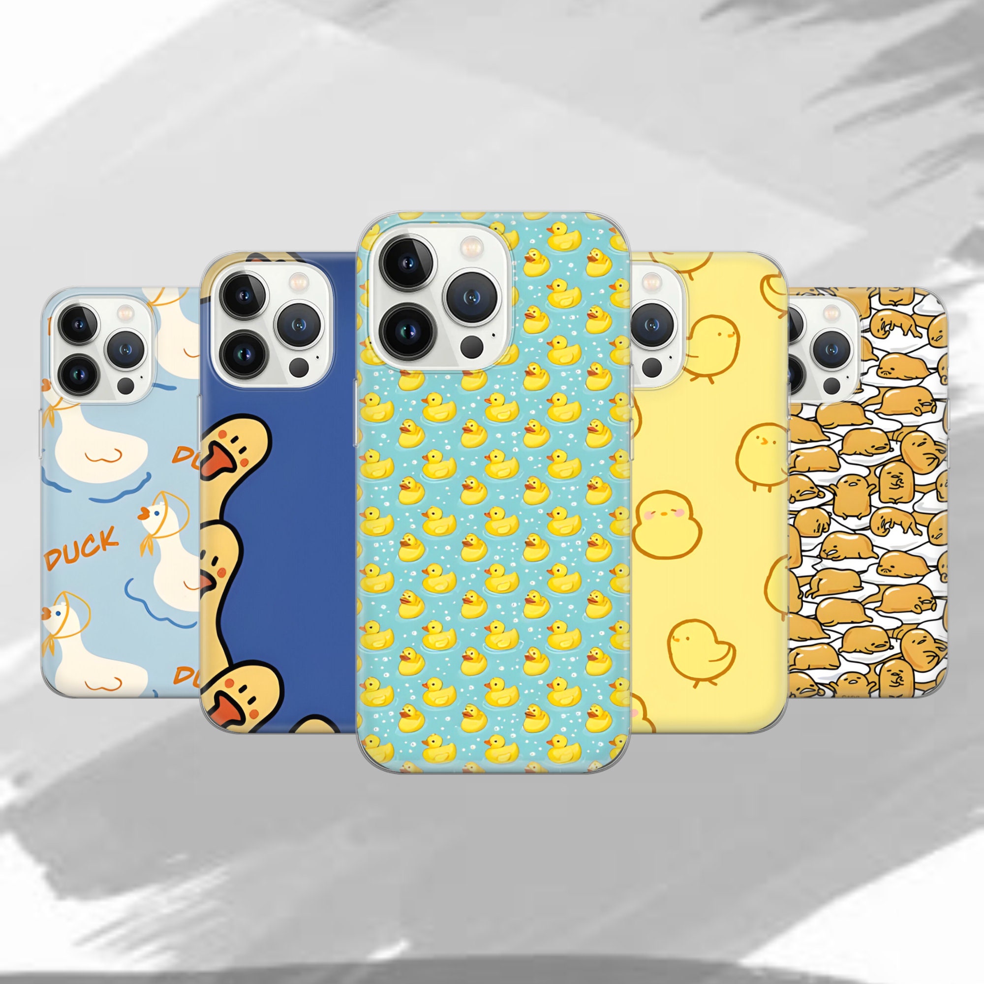 Cute Duck Phone Case Bathing Duck Cover for iPhone 16 Pro, 15, 14