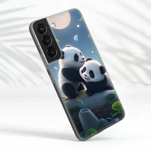 Cute Panda Phone Case Animal Bear Cartoon Cover fit for iPhone 15 Pro Max, 14 Plus, 13, 12, 11, XR, XS Samsung S23, S22, A54, A53 Pixel 8, 7