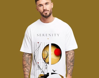 Serenity T-Shirt, Japanese Zen Abstract Art Tee, Minimalist Style Shirt