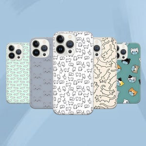 Cute Pet Cat Phone Case Kitten Cover for iPhone 16 Pro, 15, 14, 13, 12, 11, Google Pixel 9, 8, 7A, 6A, Samsung Galaxy S24 Ultra