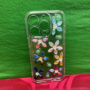 Iridescent Floral iPhone Case: Handmade Holographic Flower Cover