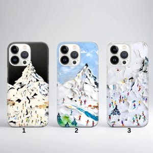 Alpine Skiing Phone Case, Winter Mountain Design