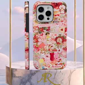 Pink Coquette Collage Handyhülle, Trendy ästhetik, iPhone 16 15 14 13 12 11 Pro Max 8 Plus X, Samsung Galaxy S23 S22 S20