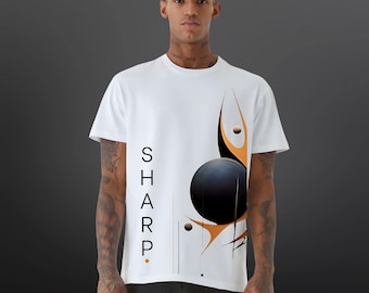 Minimalist SHARP Graphic Tee, Modern Abstract Geometric Shirt