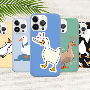 Funny Duck Phone Case Goose Cover for iPhone 16 Pro, 15, 14, 13, 12, 11, Google Pixel 9, 8, 7A, 6A, Samsung Galaxy S24 Ultra, S23fe, A05 A55