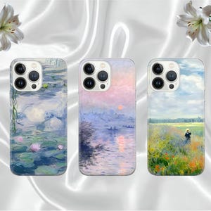 Claude Monet Phone Case Art Painting Cover for iPhone 16 Pro, 15, 14, 13, 12, 11, Google Pixel 9 Pro, 8, 7A, Samsung Galaxy S24 fe, A16, A55