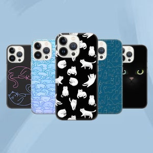 Cute Pet Cat Phone Case Kitten Cover for iPhone 16 Pro, 15, 14, 13, 12, 11, Google Pixel 9, 8, 7A, 6A, Samsung Galaxy S24 Ultra