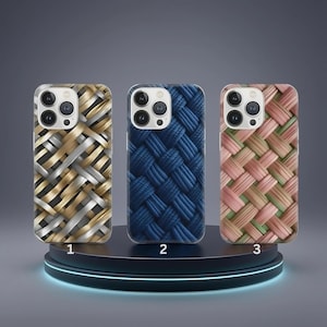 Funda para teléfono con patrón tejido, cubierta protectora de gel TPU imagen 1
