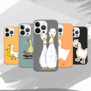 Funny Goose Phone Case Cute Duck Cover for iPhone 16 Pro, 15, 14, 13, 12 11, Google Pixel 9, 8, 7A, 6A, Samsung Galaxy S24 Ultra, S23fe, A05