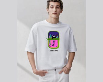 Cat Sardine Can T-Shirt, Funny Pet Lover Graphic Tee