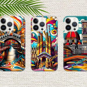 Vintage Style Phone Case Retro Cities Cover for iPhone 16 Pro, 15, 14, 13, 12, 11,Google Pixel 9 Pro, 8, 7A, Samsung Galaxy S24 fe, A16, A55