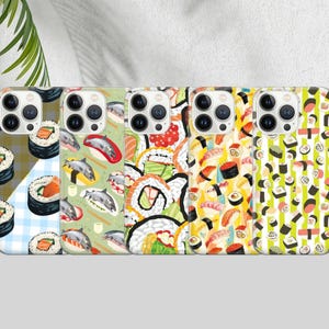 Kawaii Sushi Phone Case Cute Japanese Cover for iPhone 15 14 13 12 Pro 11 SE, Samsung S24 S23 S25 A36 5G A15 S23 FE, Google Pixel 9 8A 8 7 6