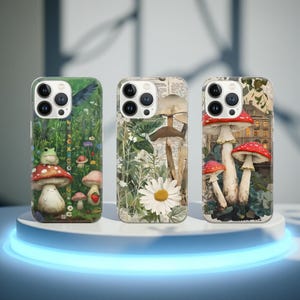Cottagecore Phone Case: Nature Scrapbook Style, Protective Gel Rubber