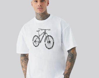 Cycling Typography Shirt, MTB Bike Diagram Tee, Cyclist Gift