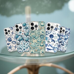 Blue Ocean Phone Case: Beachy Coquette Gel Rubber Cover