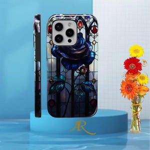 Artistic Stained Glass Floral Phone Case | iPhone 16 15 14 13 12 11 pro max | Samsung Galaxy S22 S23 S24 Ultra | Google Pixel 6 7 8 pro case