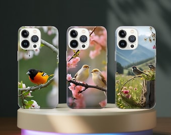 Bird Phone Case Nature Cover for iPhone 16 Pro, 15, 14, 13, 12, 11, Google Pixel 9 Pro, 8, 7A, Samsung Galaxy S24 fe, A16, A55