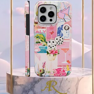 Pink Coquette Collage Handyhülle, Trendy ästhetik, iPhone 16 15 14 13 12 11 Pro Max 8 Plus X, Samsung Galaxy S23 S22 S20