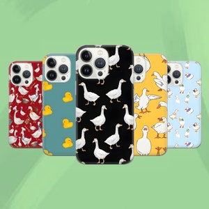 Cute Goose Phone Case Duck Pattern Cover for iPhone 16 Pro 15 14 13 12 11 Google Pixel 9 8 7A 6A Samsung Galaxy S24 Ultra S23fe A05 A55 A35