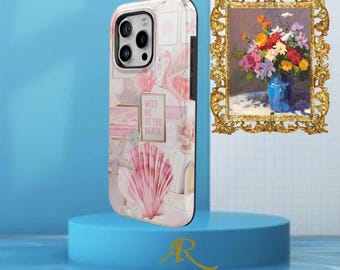 Pink Coquette Collage Phone Case, Preppy Trendy Aesthetic
