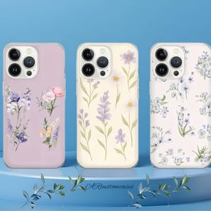 Wild flower Phone Case Clear nature Cover for iPhone 16e, 15, 14, 13, 12, 11, Google Pixel 9 Pro, 8, 7A, Samsung S25 edge, S24 FE, A71, A36