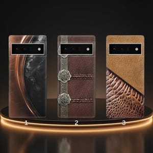 Funda para teléfono con aspecto de cuero, arte abstracto, cubierta estampada a color imagen 1