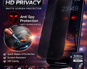 Protector de pantalla mate curvo HD Privacy para iPhone Samsung, antirreflejos y antihuellas.