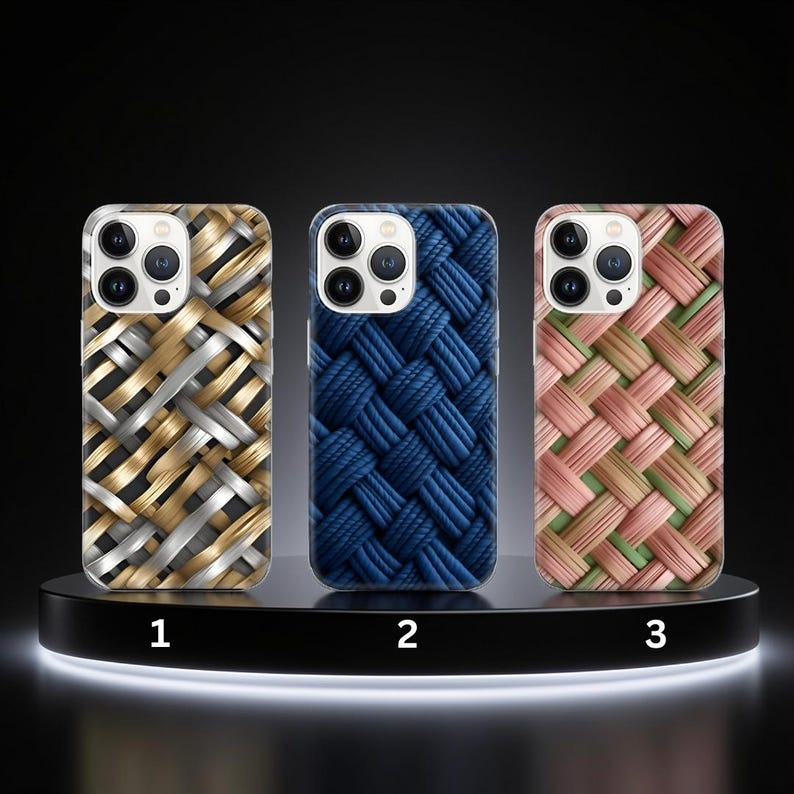 Funda para teléfono con patrón tejido, cubierta protectora de gel TPU imagen 5