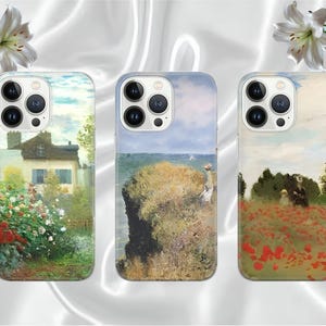 Claude Monet Phone Case Art Painting Cover for iPhone 16 Pro, 15, 14, 13, 12, 11, Google Pixel 9 Pro, 8, 7A, Samsung Galaxy S24 fe, A16,