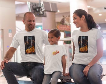 Retro Fighter Family Matching Shirts, Arcade Style Graphic Tee, Matching Family Outfits, Gaming Inspired Shirt, Streetwear Family Set