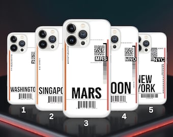 Funda para teléfono con tarjeta de embarque de vuelo, diseño de billete de viaje