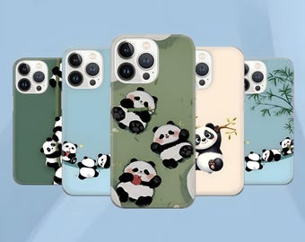 Cute Panda Phone Case Animal Bear Cartoon Cover fit for iPhone 15 Pro Max, 14 Plus, 13, 12, 11, XR, XS Samsung S23, S22, A54, A53 Pixel 8, 7