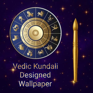 Fondo de pantalla personalizado de astrología de la suerte / Diseño védico de Kundali basado en tu carta natal y nakshatra / Arte espiritual personalizado