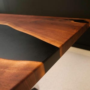 Black Epoxy River Walnut Dining Table