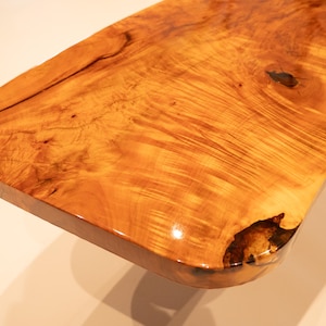 Spalted Curly Maple Coffee Table Top – Live Edge Wood Tabletop with Epoxy Finish – One-of-a-Kind Custom Slab for Home, Bar or Boat